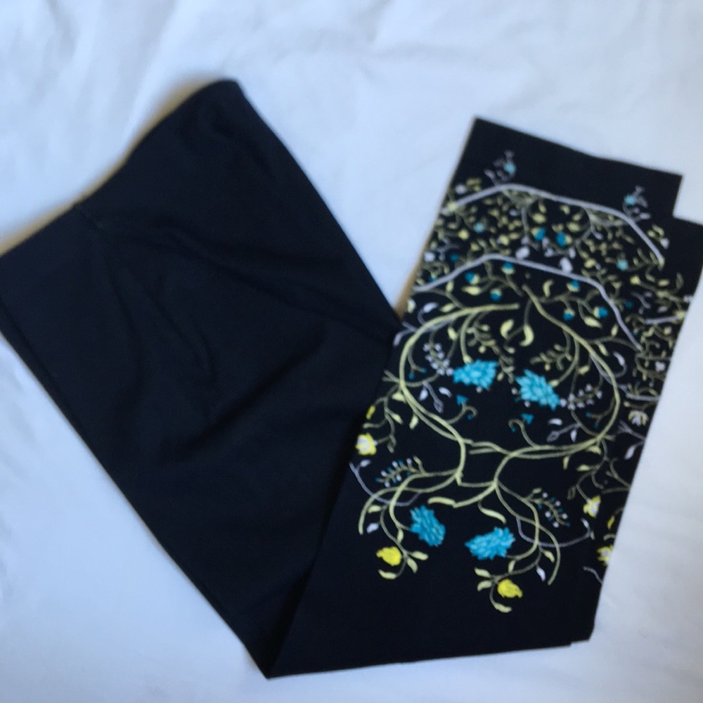 WORTH Collection Silhouette-Fit Embroidered Pants